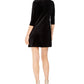 MSK Women's Petite Three-Ring Velvet Dress Black Size Medium