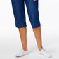 Alfred Dunner Women's Petite Pull-On Capri Jeans Dark Blue Size 18P