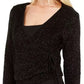 Calvin Klein Women's Glitter Wrap Sweater Black Size X-Large