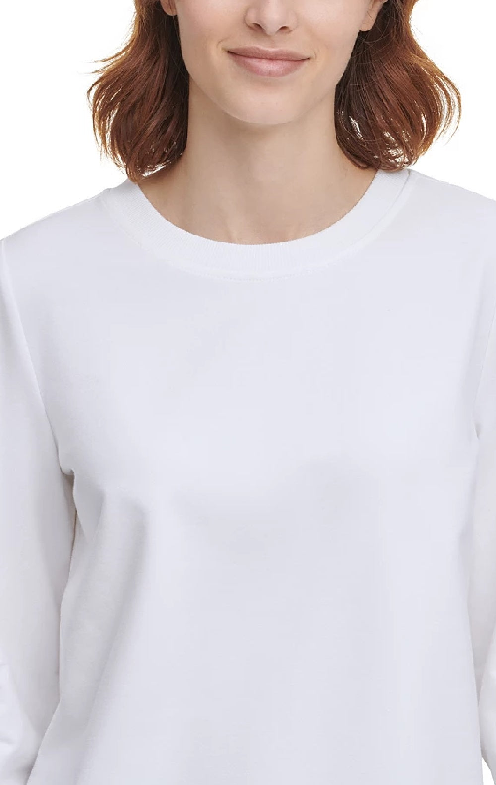 Calvin Klein Women's Ruched-Sleeve Sweatshirt White Size Large