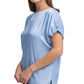 DKNY Women's Elastic Sleeve Top Navy Size X-Large