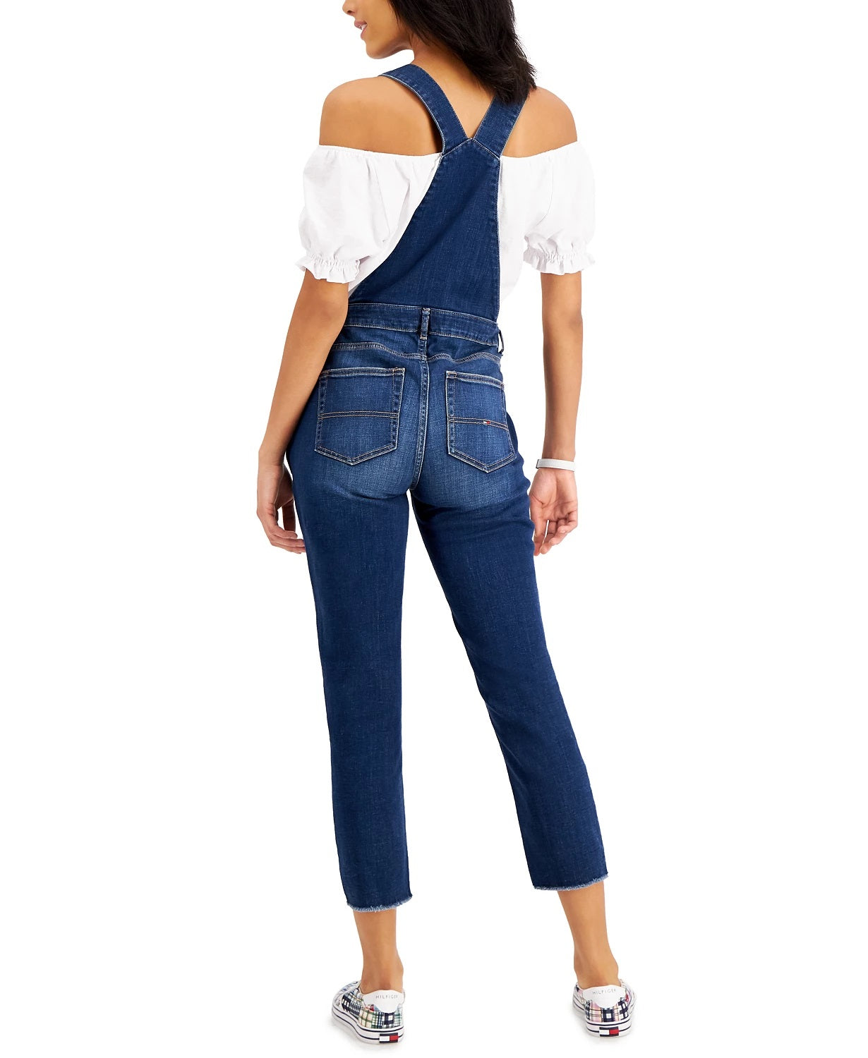 Tommy Jeans Women's Logo Denim Overalls Blue Size 30