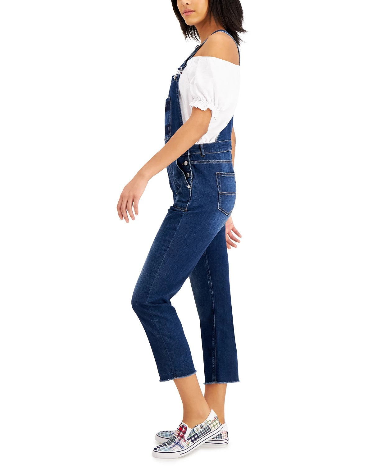 Tommy Jeans Women's Logo Denim Overalls Blue Size 30