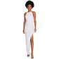 BCX Women's Rhinestone Faux-Wrap Gown  white Size Small