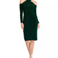 Rachel Roy Women's Simone Crisscross Halter Sheath Dress Green Size Medium