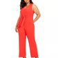 Vince Camuto Women's Plus Crepe Tie Front Wide Leg Jumpsuit Red Size 20W