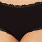 Jenni Women's Lace Trim Hipster Underwear Black Size XX-Large