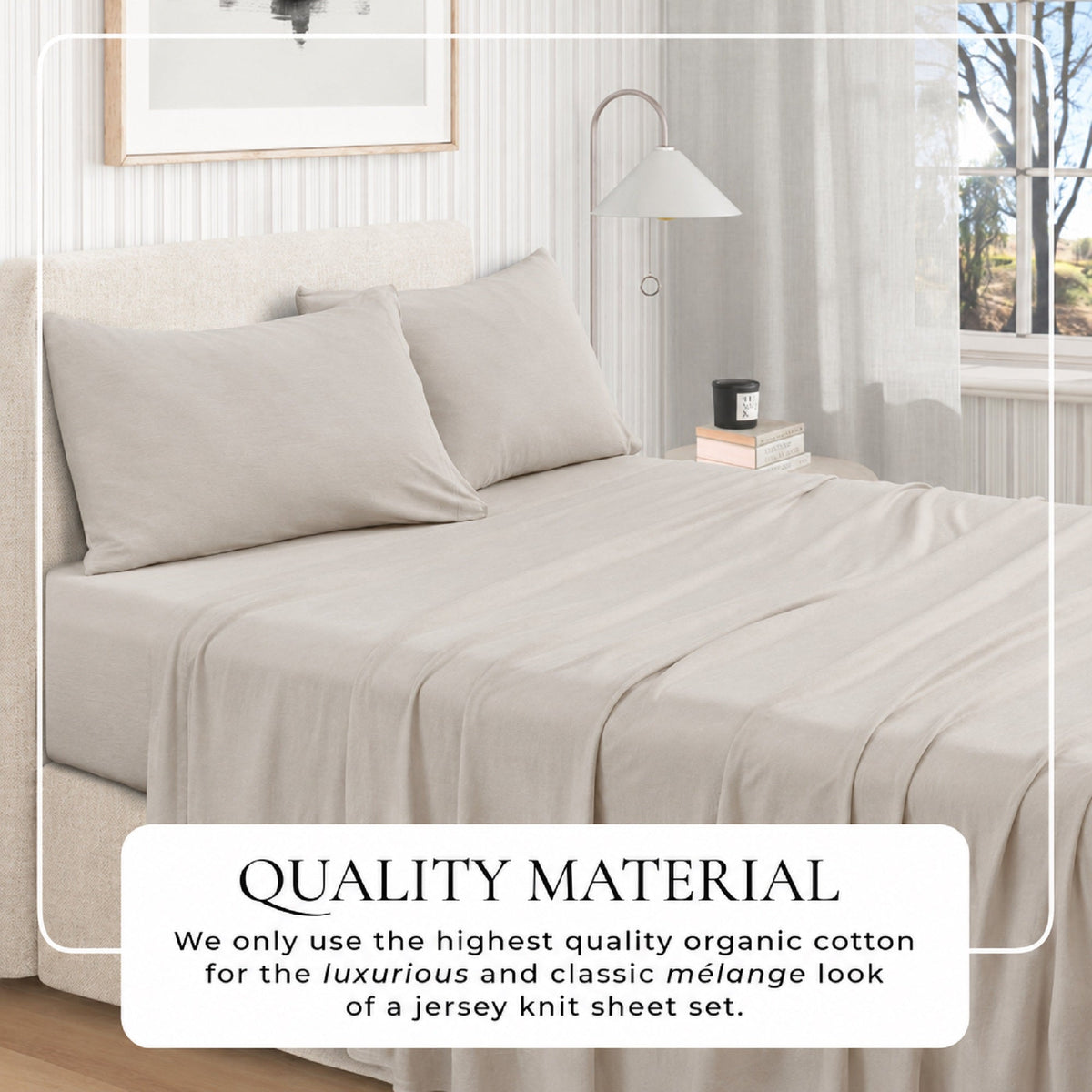 100% Organic Cotton Jersey Knit Sheets