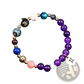 Natural Amethyst and Agate Twelve Zodiac Beaded Bracelet
