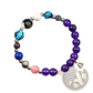 Natural Amethyst and Agate Twelve Zodiac Beaded Bracelet