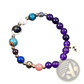 Natural Amethyst and Agate Twelve Zodiac Beaded Bracelet