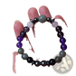 Natural Amethyst and Magnetic Stone Beaded Unisex Bracelet
