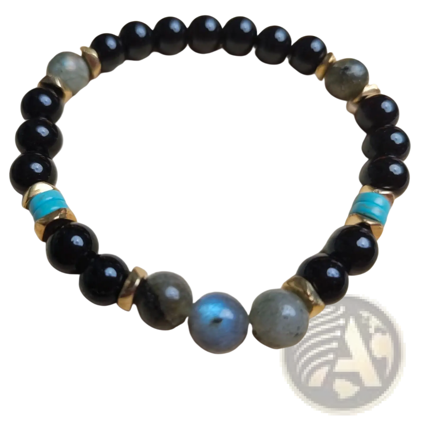 Natural Amethyst and Magnetic Stone Beaded Unisex Bracelet