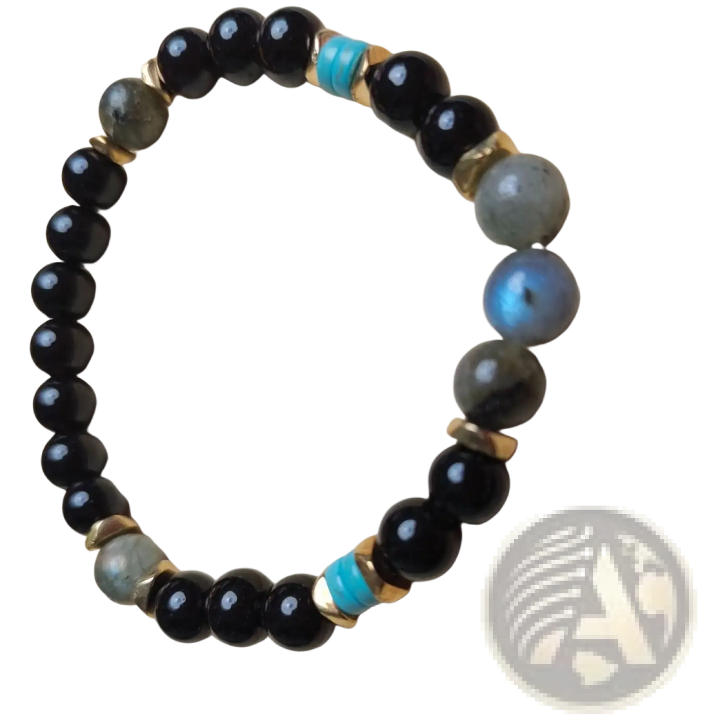 Natural Amethyst and Magnetic Stone Beaded Unisex Bracelet