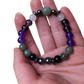 Natural Amethyst and Magnetic Stone Beaded Unisex Bracelet
