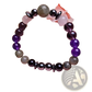 Natural Amethyst and Magnetic Stone Beaded Unisex Bracelet