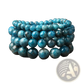 Natural Blue Apatite Polished Stone Elastic Bead Bracelet