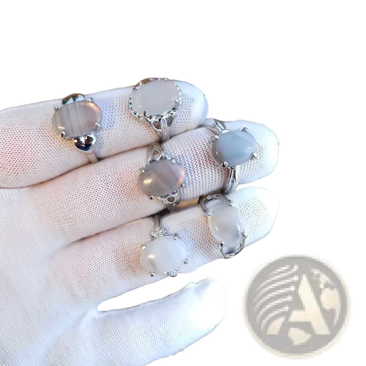 Natural Gemstone Silver Tone Statement Ring Collection