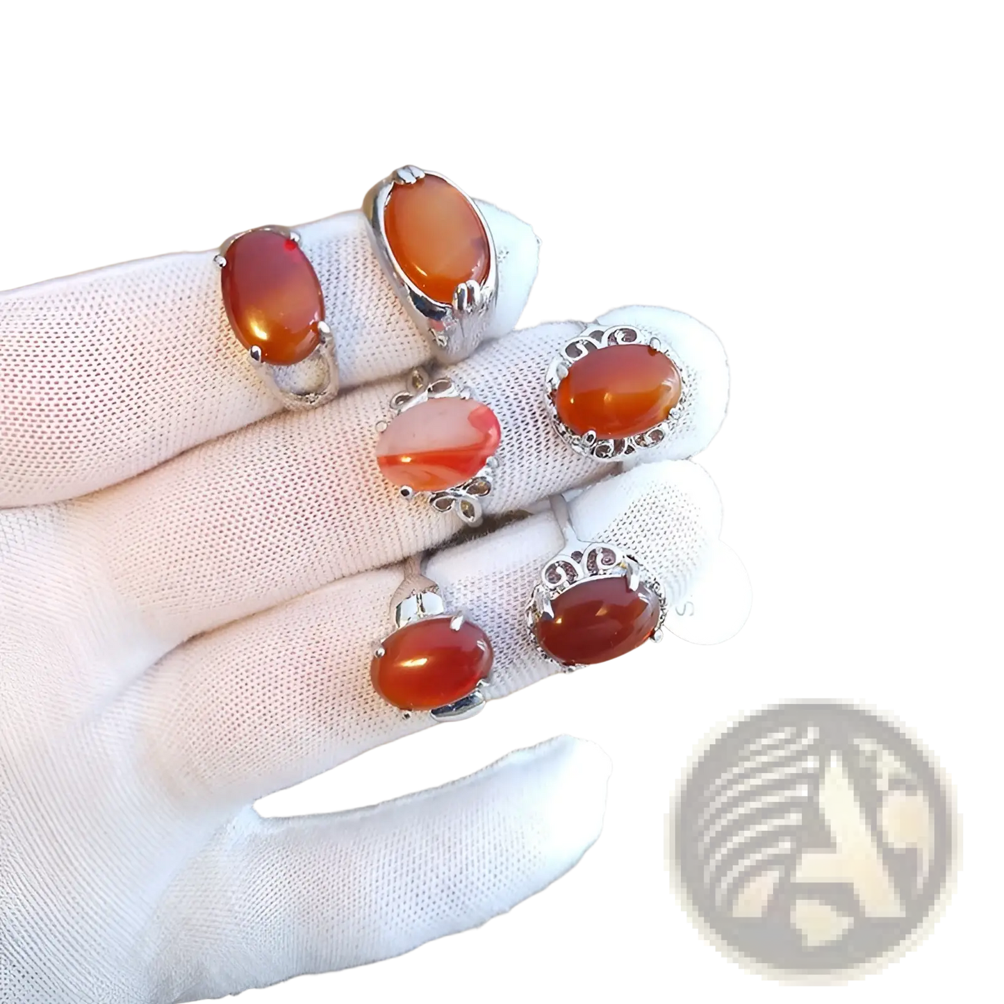 Natural Gemstone Silver Tone Statement Ring Collection