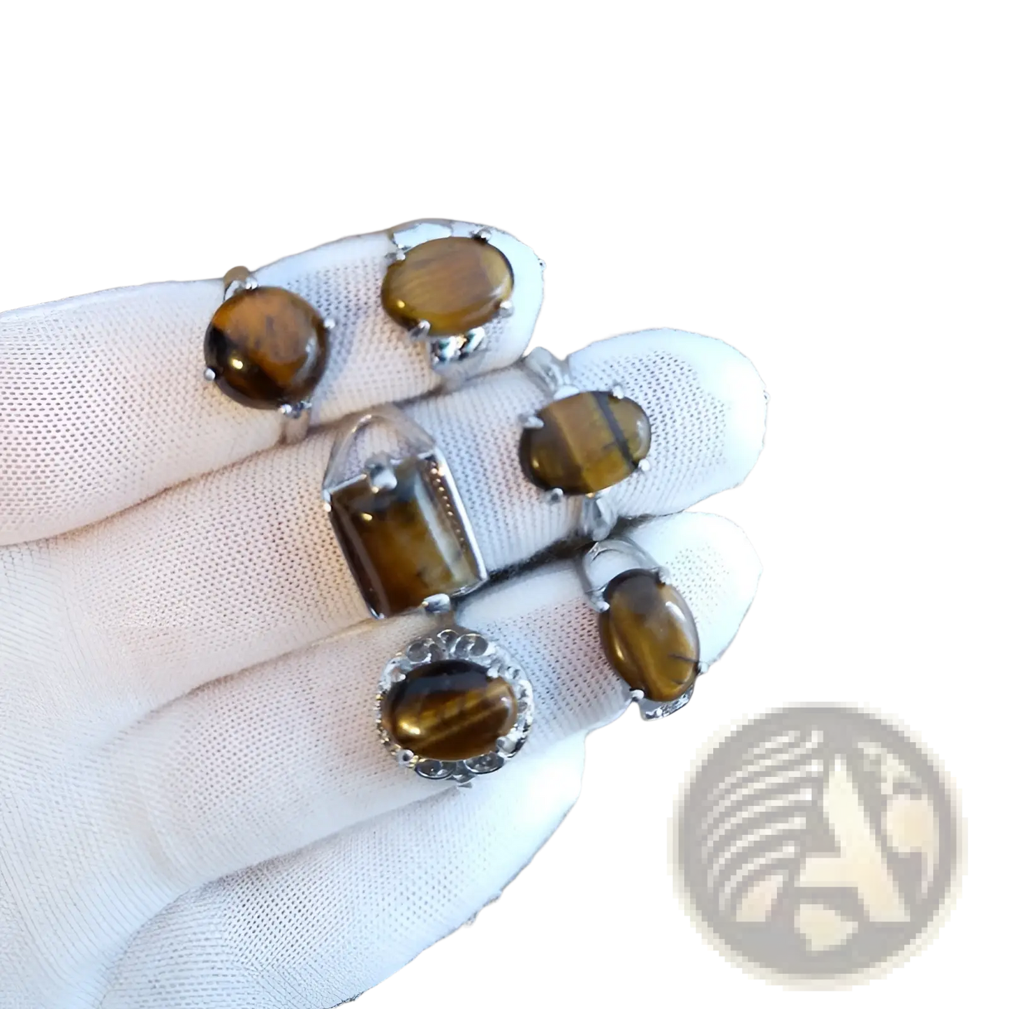 Natural Gemstone Silver Tone Statement Ring Collection