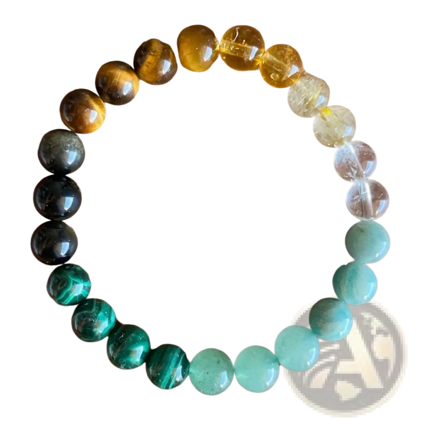 Natural Multi-gemstone Beaded Bracelet with Healing Crystals