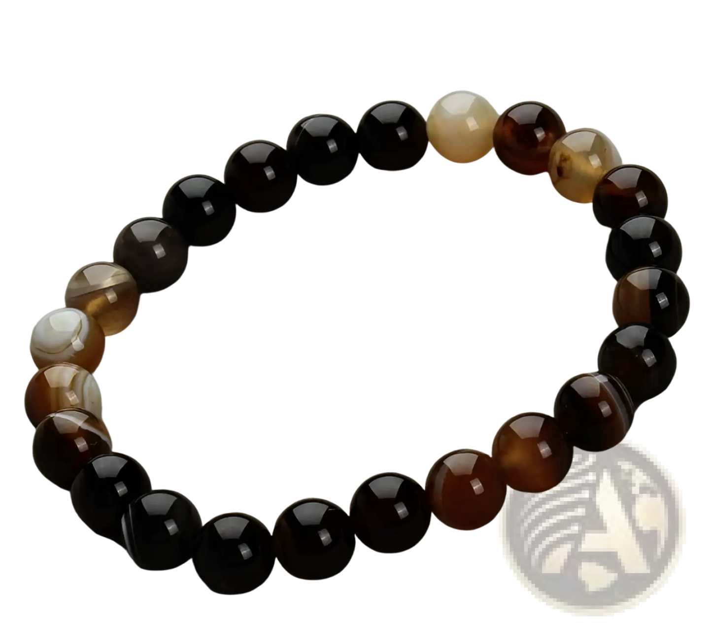 Natural Polished Gemstone and Agate Beaded Bracelet