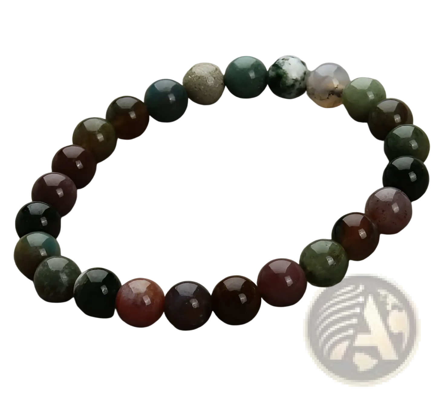 Natural Polished Gemstone and Agate Beaded Bracelet