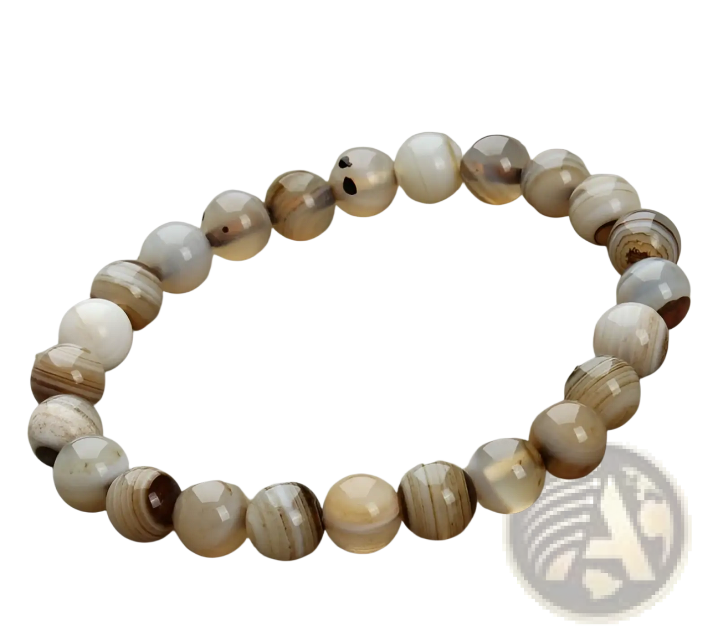 Natural Polished Gemstone and Agate Beaded Bracelet