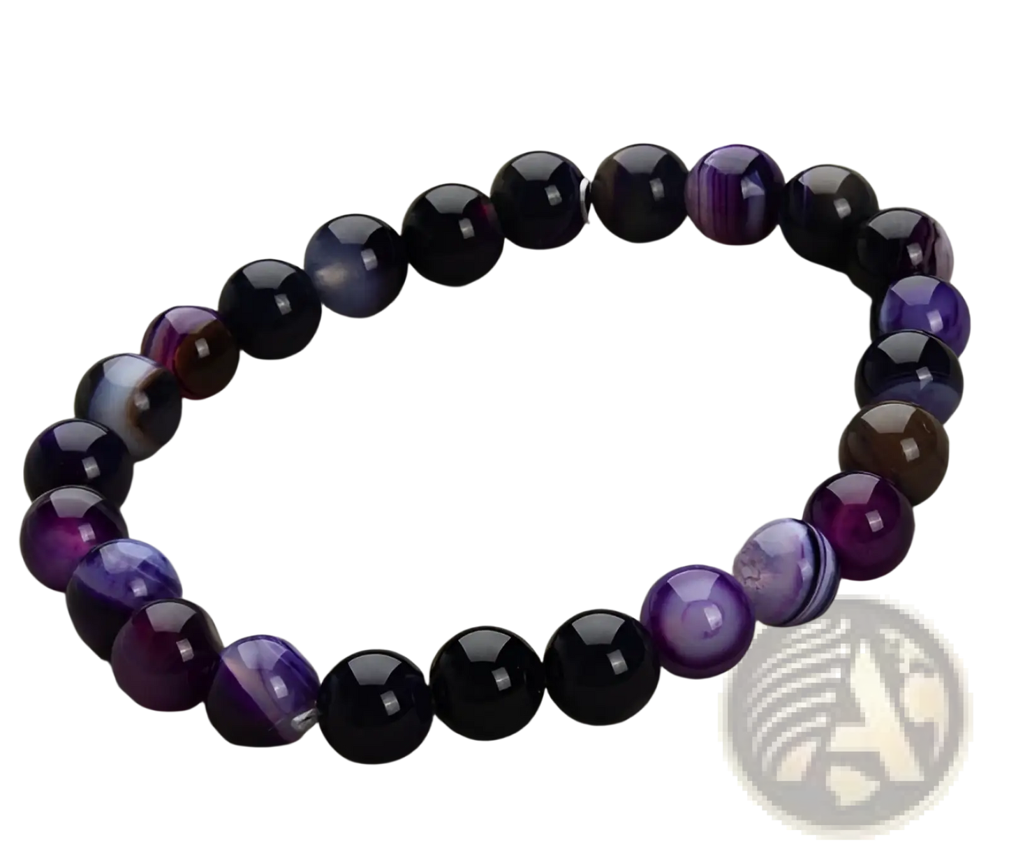 Natural Polished Gemstone and Agate Beaded Bracelet