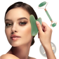 Natural Resin Jade Roller and Gua Sha Facial Massage Set