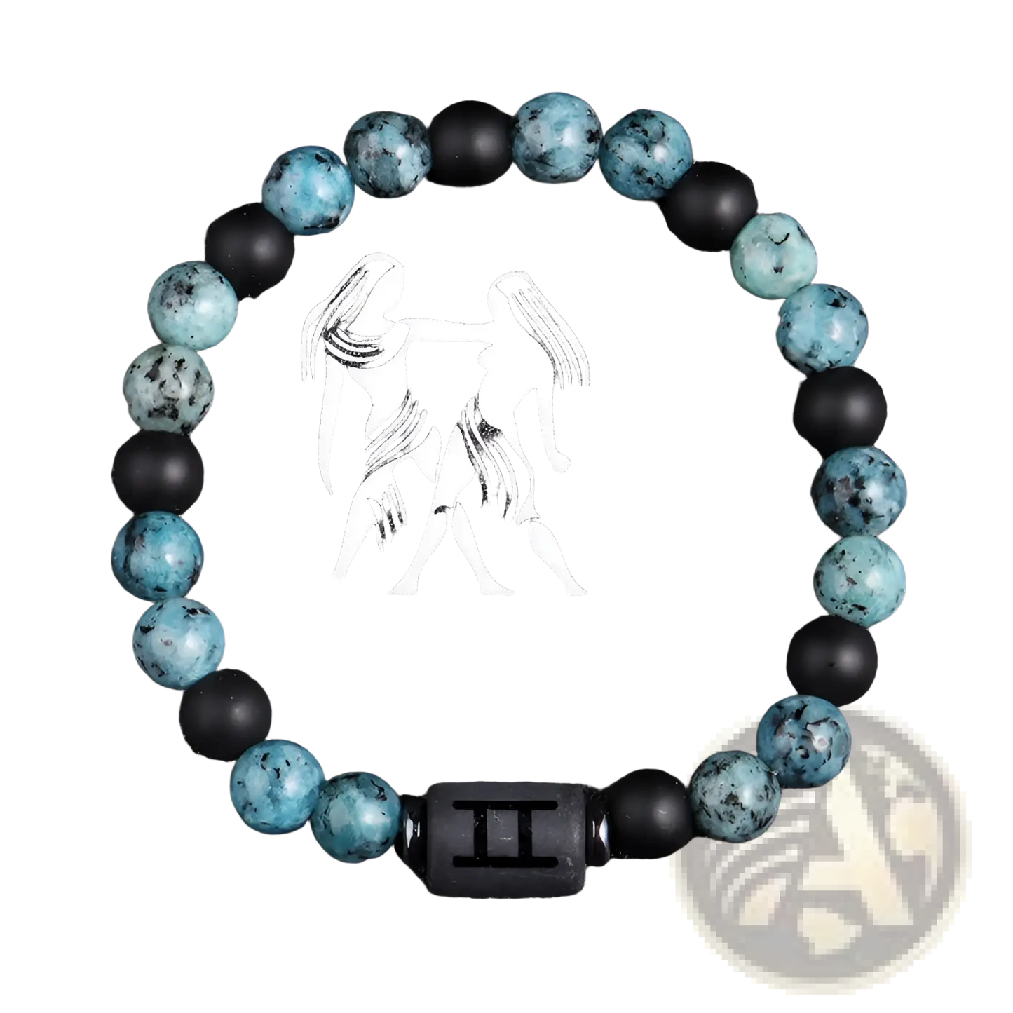 Natural Stone 12 Constellation Zodiac Obsidian Bracelet