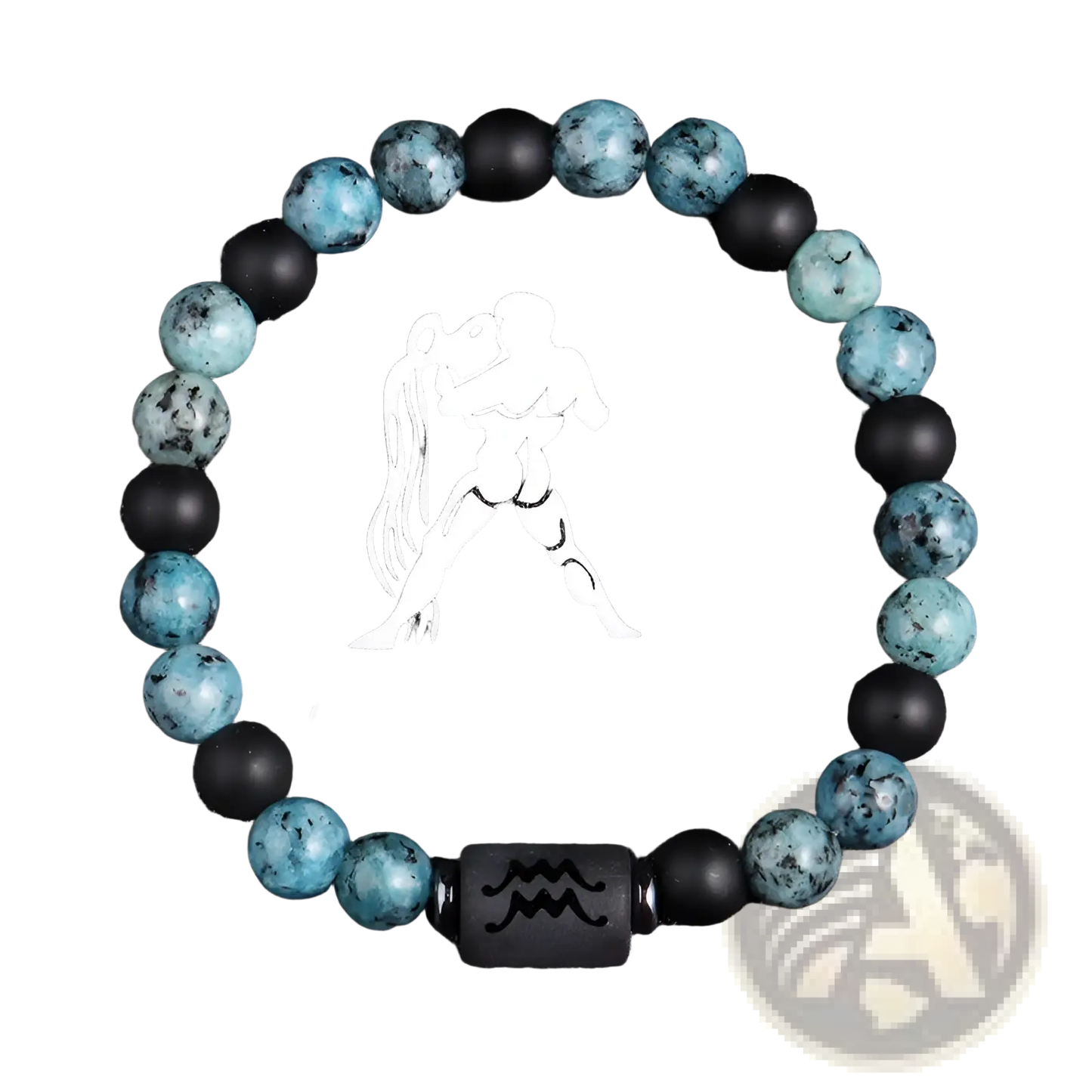Natural Stone 12 Constellation Zodiac Obsidian Bracelet