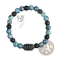 Natural Stone 12 Constellation Zodiac Obsidian Bracelet