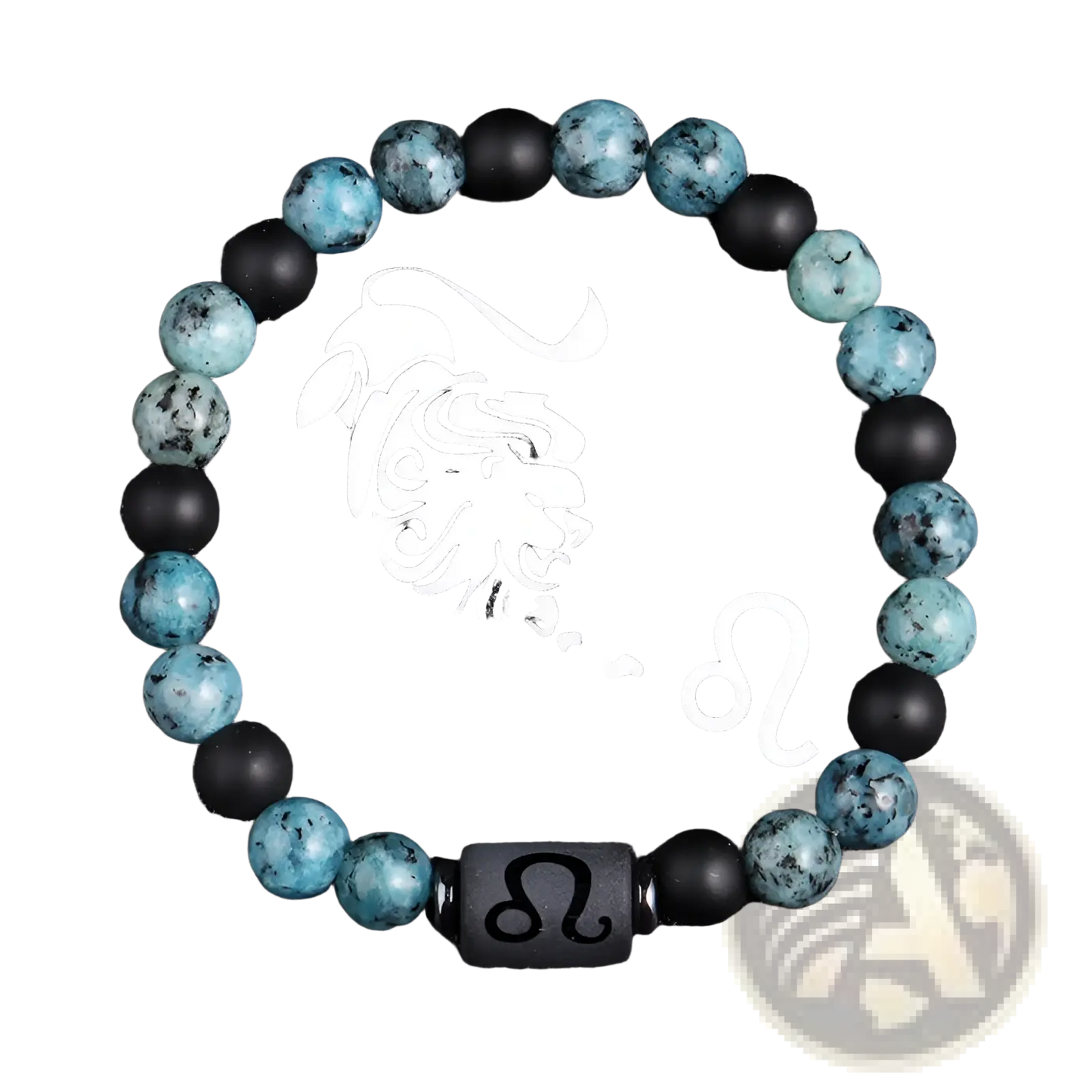 Natural Stone 12 Constellation Zodiac Obsidian Bracelet