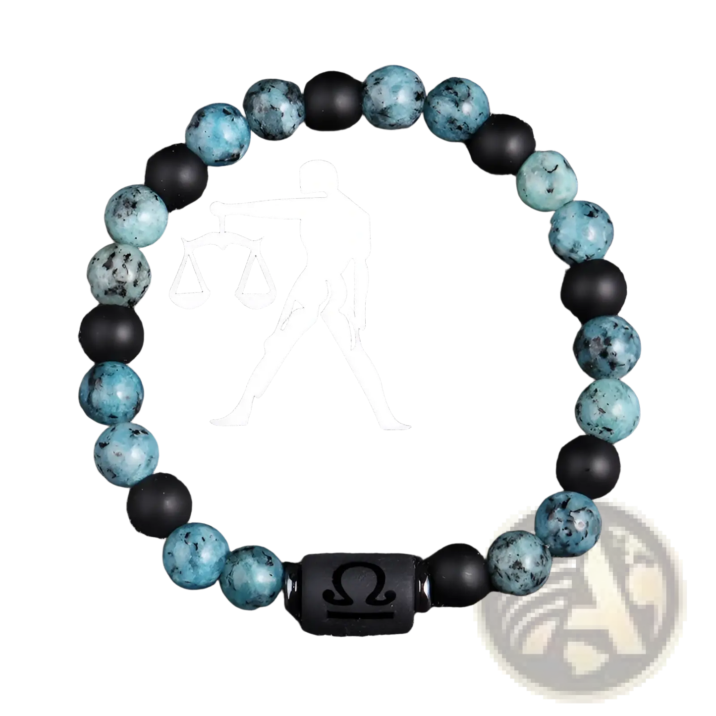 Natural Stone 12 Constellation Zodiac Obsidian Bracelet