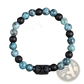 Natural Stone 12 Constellation Zodiac Obsidian Bracelet