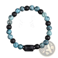 Natural Stone 12 Constellation Zodiac Obsidian Bracelet