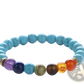 Natural Stone Chakra Energy Turquoise Beaded Bracelet