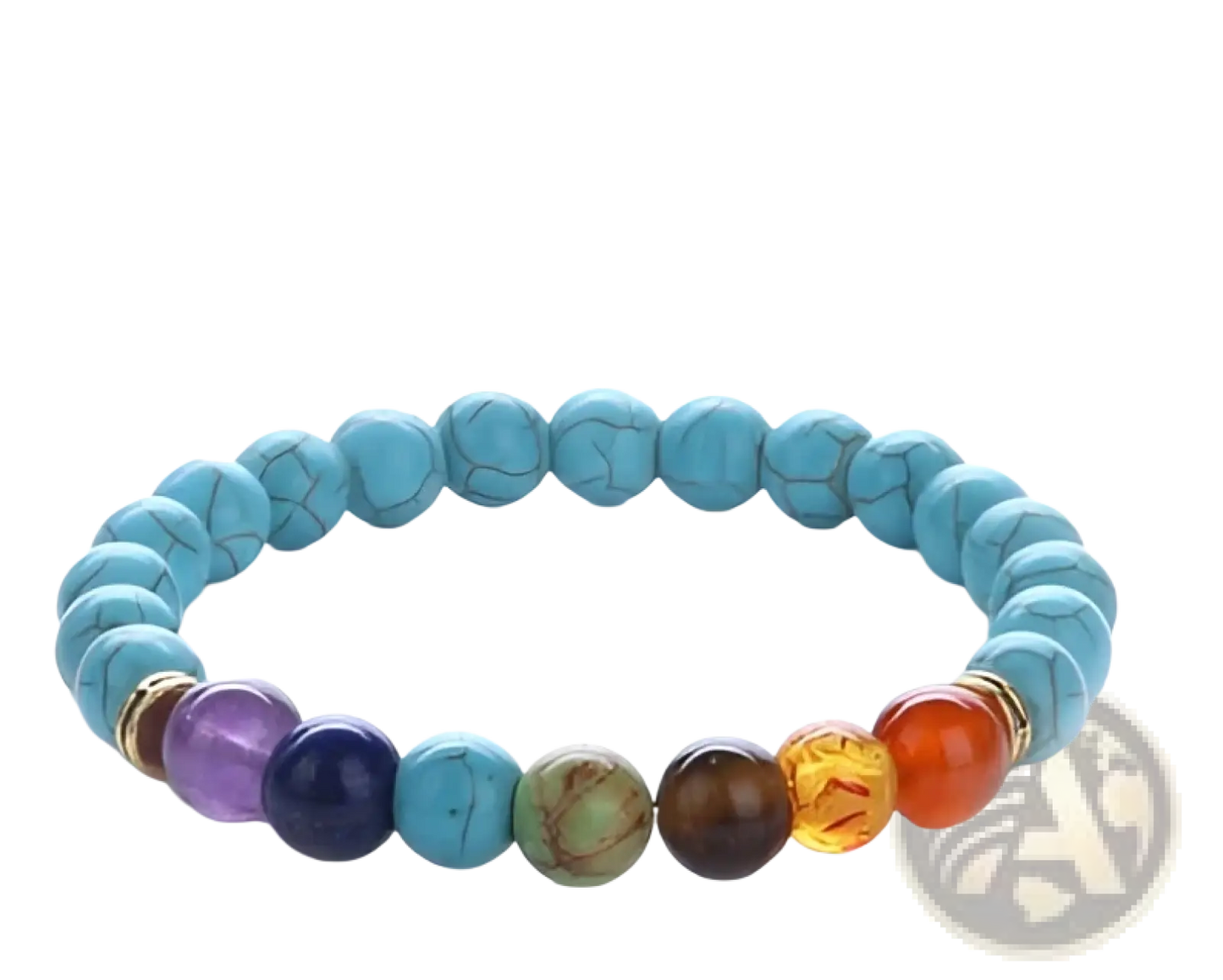 Natural Stone Chakra Energy Turquoise Beaded Bracelet
