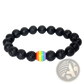 Natural Stone Rainbow Pride Accent Bead Bracelet