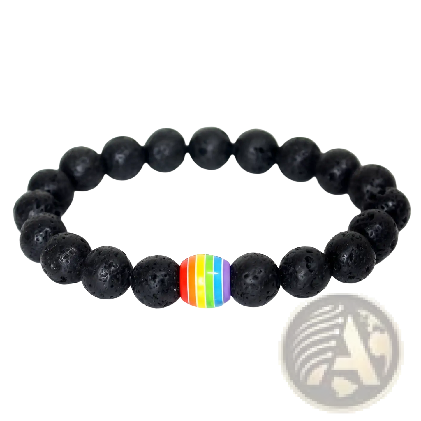 Natural Stone Rainbow Pride Accent Bead Bracelet