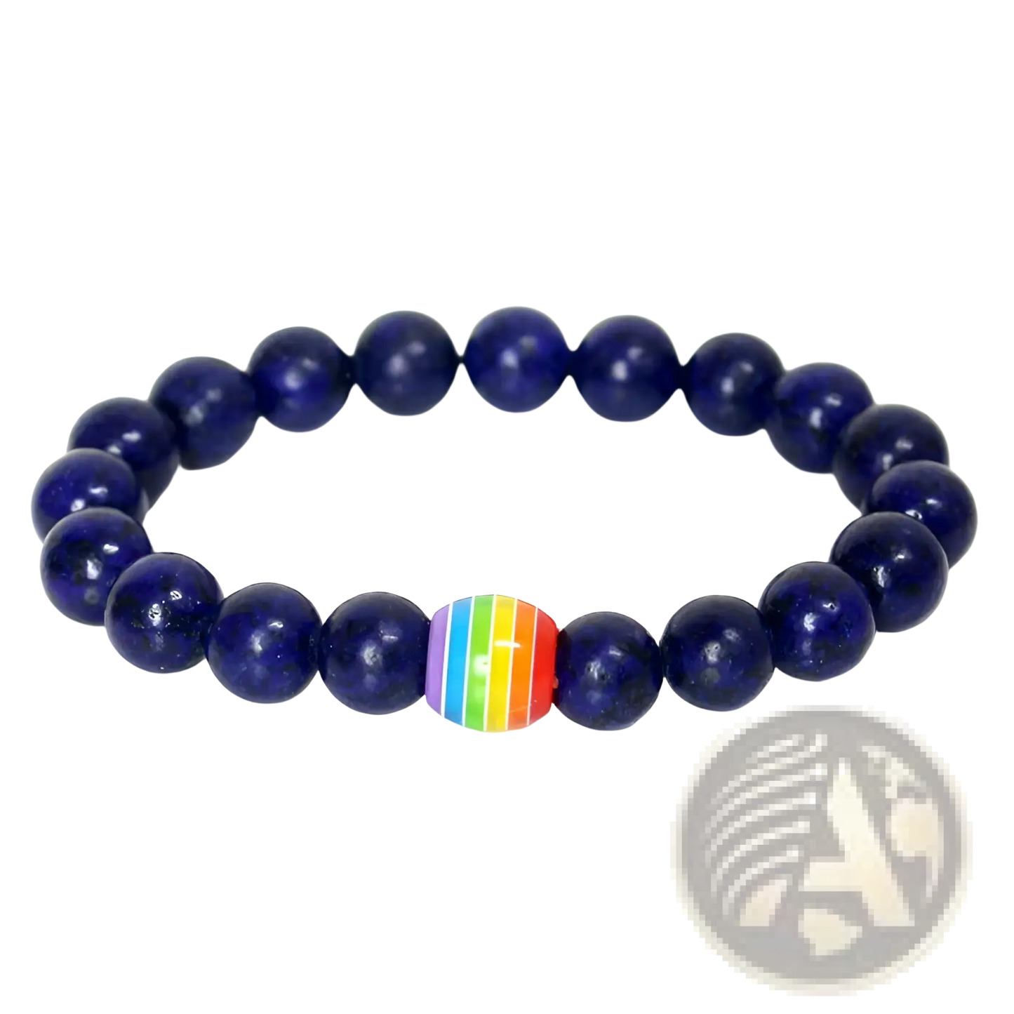 Natural Stone Rainbow Pride Accent Bead Bracelet
