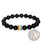 Natural Stone Rainbow Pride Accent Bead Bracelet