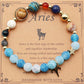 Natural Stone Twelve Zodiac Constellation Beaded Bracelet