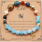 Natural Stone Twelve Zodiac Constellation Beaded Bracelet