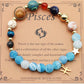 Natural Stone Twelve Zodiac Constellation Beaded Bracelet