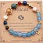 Natural Stone Twelve Zodiac Constellation Beaded Bracelet