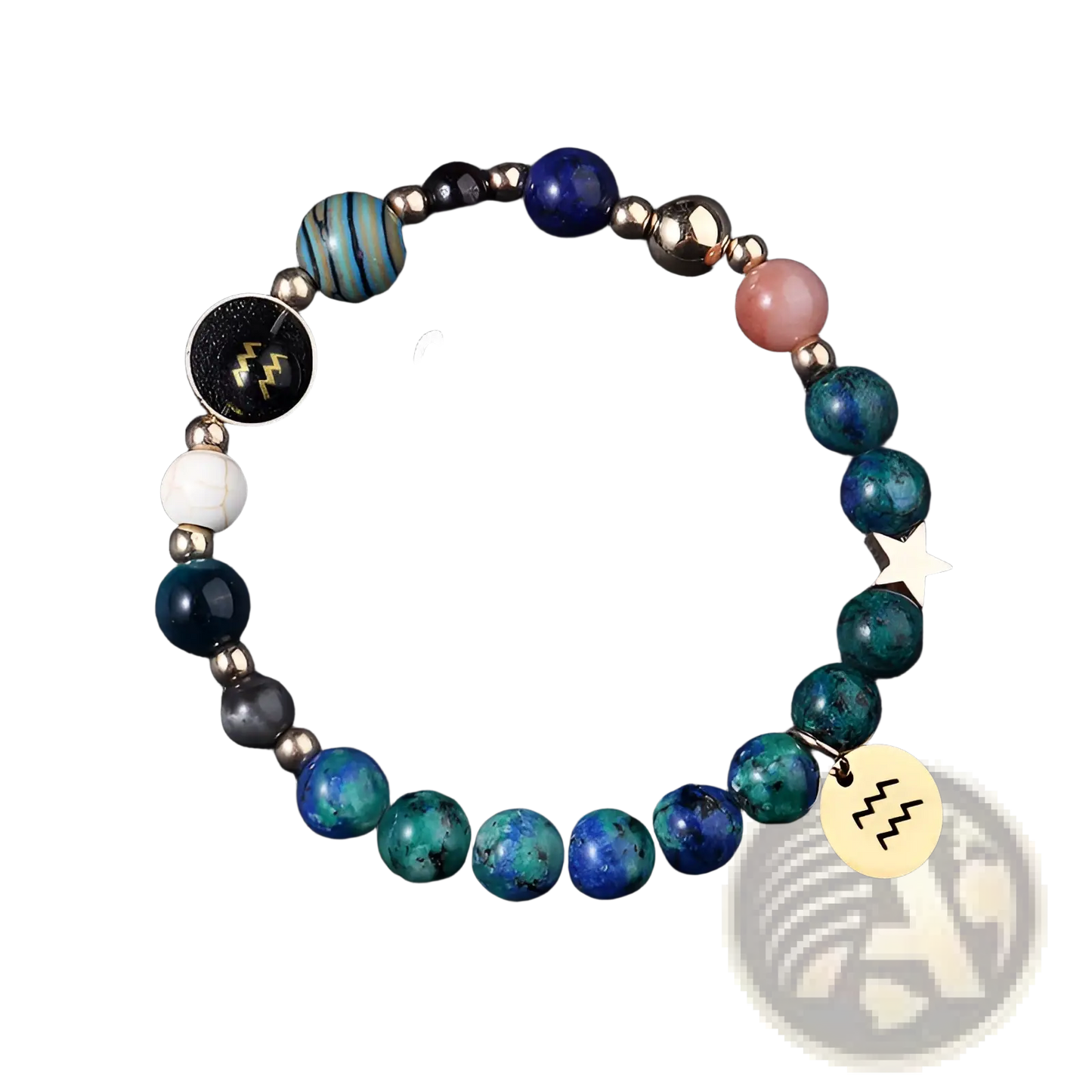 Natural Stone Zodiac Constellation Beaded Bracelet