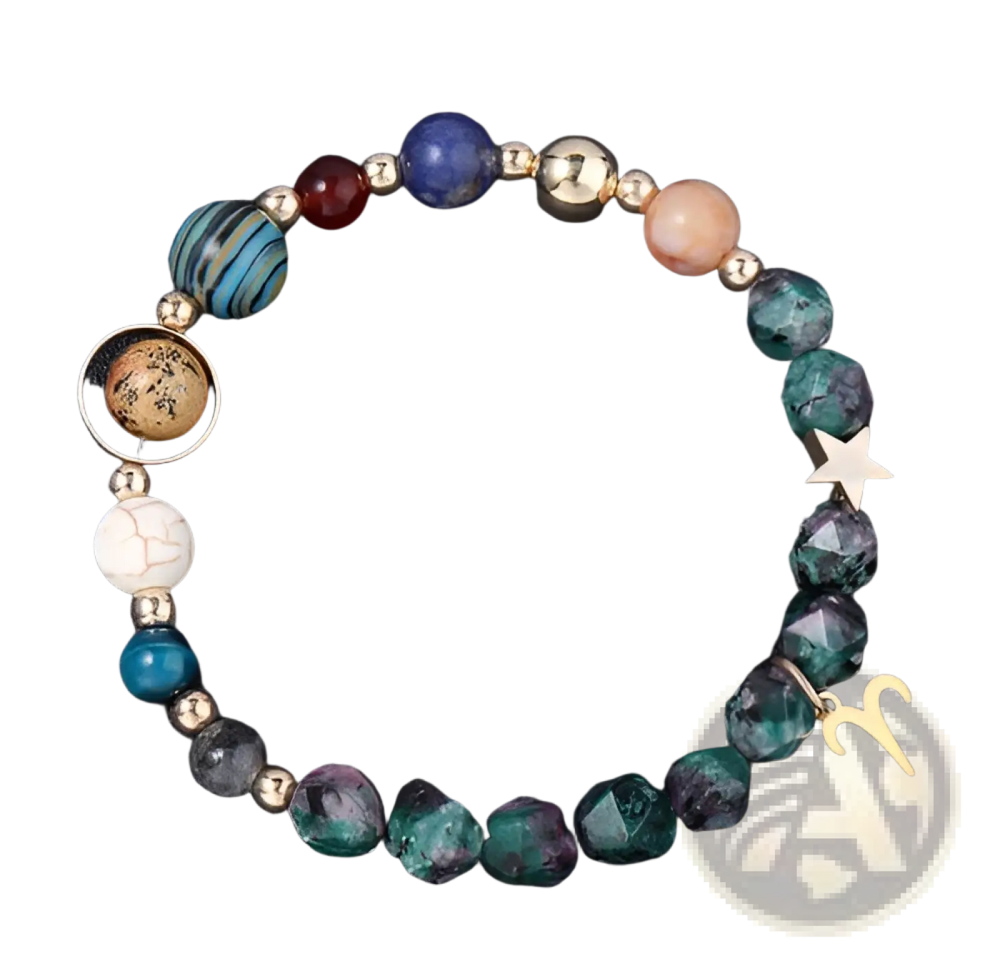 Natural Stone Zodiac Constellation Beaded Bracelet