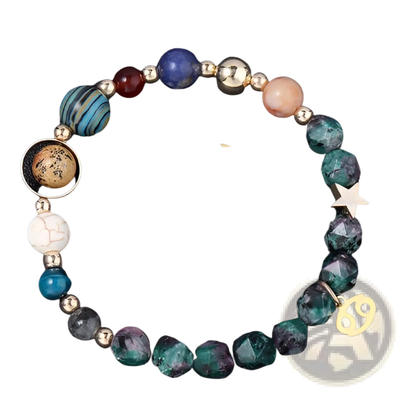 Natural Stone Zodiac Constellation Beaded Bracelet